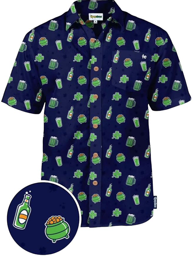 Green Beer Button Down