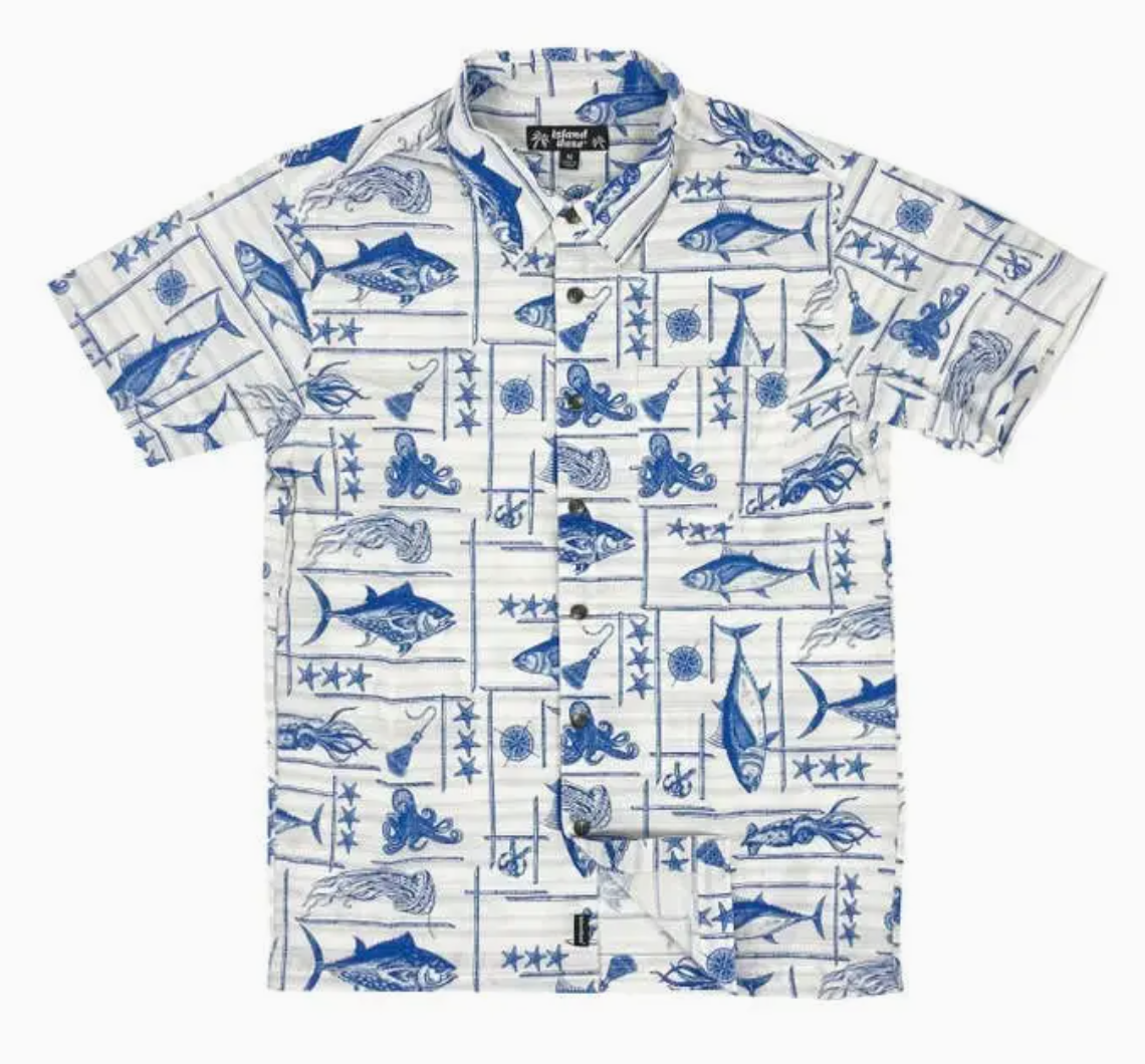 Fishball Button Down Hawaiin Shirt