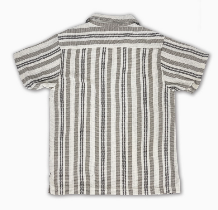 Beige textured Stripe Woven Shirt