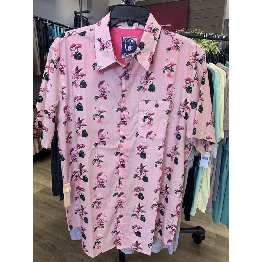 Frisky Flamingos Button Down Shirt