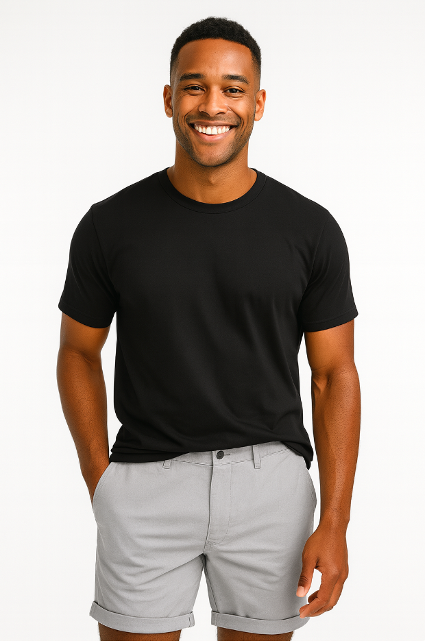 Man wearing gray shorts by Island Haze - Island Soul Clothing & Gifts Seaside Heights New Jersey