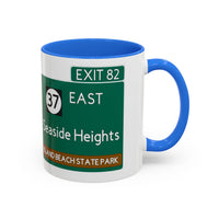 Seaside Heights Road Sign Mug — Exit 82 Island Beach State Park Coffee Cup (11oz/15oz)