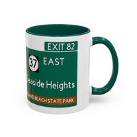 Seaside Heights Road Sign Mug — Exit 82 Island Beach State Park Coffee Cup (11oz/15oz)