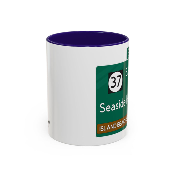 Seaside Heights Road Sign Mug — Exit 82 Island Beach State Park Coffee Cup (11oz/15oz)