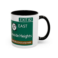 Seaside Heights Road Sign Mug — Exit 82 Island Beach State Park Coffee Cup (11oz/15oz)