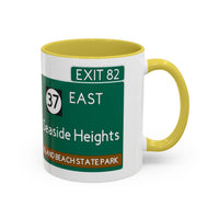 Seaside Heights Road Sign Mug — Exit 82 Island Beach State Park Coffee Cup (11oz/15oz)