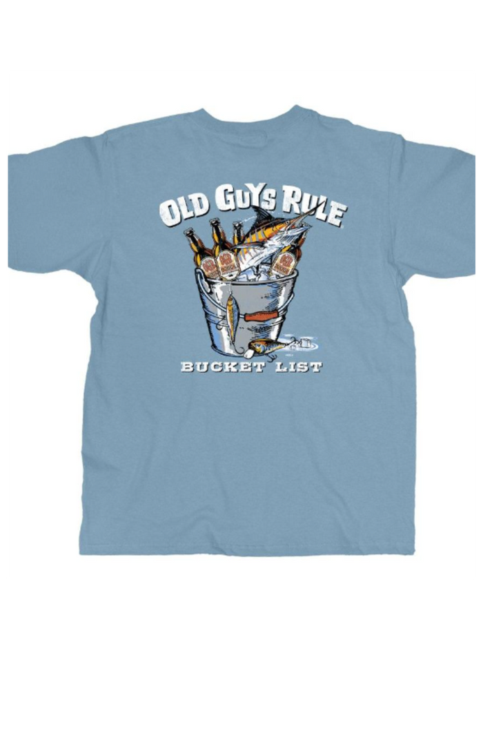 Old Guys Rule Bucket List Tee - Fish & Beers