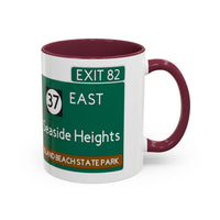 Seaside Heights Road Sign Mug — Exit 82 Island Beach State Park Coffee Cup (11oz/15oz)