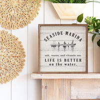 Decorative wood sign with 'Seaside Marina' text - Island Soul Clothing & Gifts Seaside Heights