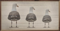 Three seagulls on a wooden background wall art decor - Island Soul Clothing & Gifts Seaside Heights New Jersey