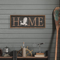 Decorative sign with 'HOME' and Adirondack chair design on a wooden frame - Island Soul Clothing & Gifts Seaside Heights New Jersey