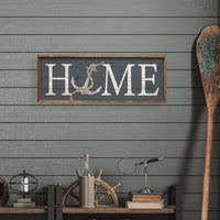 Decorative sign with 'HOME' and anchor design on a wooden frame - Island Soul Clothing & Gifts Seaside Heights New Jersey