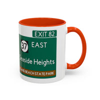 Seaside Heights Road Sign Mug — Exit 82 Island Beach State Park Coffee Cup (11oz/15oz)