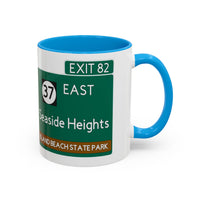 Seaside Heights Road Sign Mug — Exit 82 Island Beach State Park Coffee Cup (11oz/15oz)