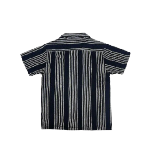 Men's Textured Stripe Black Woven Shirt