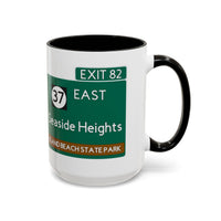 Seaside Heights Road Sign Mug — Exit 82 Island Beach State Park Coffee Cup (11oz/15oz)