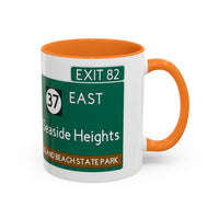 Seaside Heights Road Sign Mug — Exit 82 Island Beach State Park Coffee Cup (11oz/15oz)