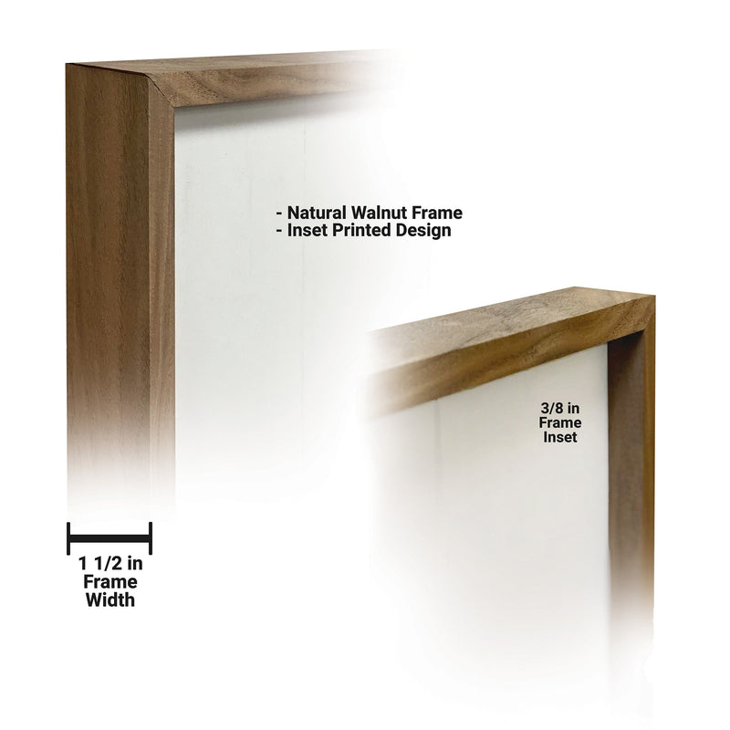 Wooden frame with measurements on a white background