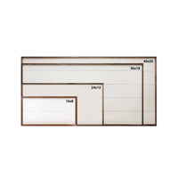 Set of wooden frames with dimensions labeled on a white background