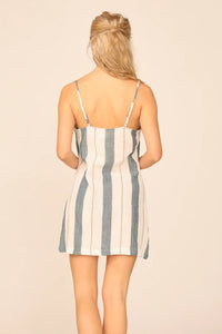 Stripe Gauze Button Front Dress