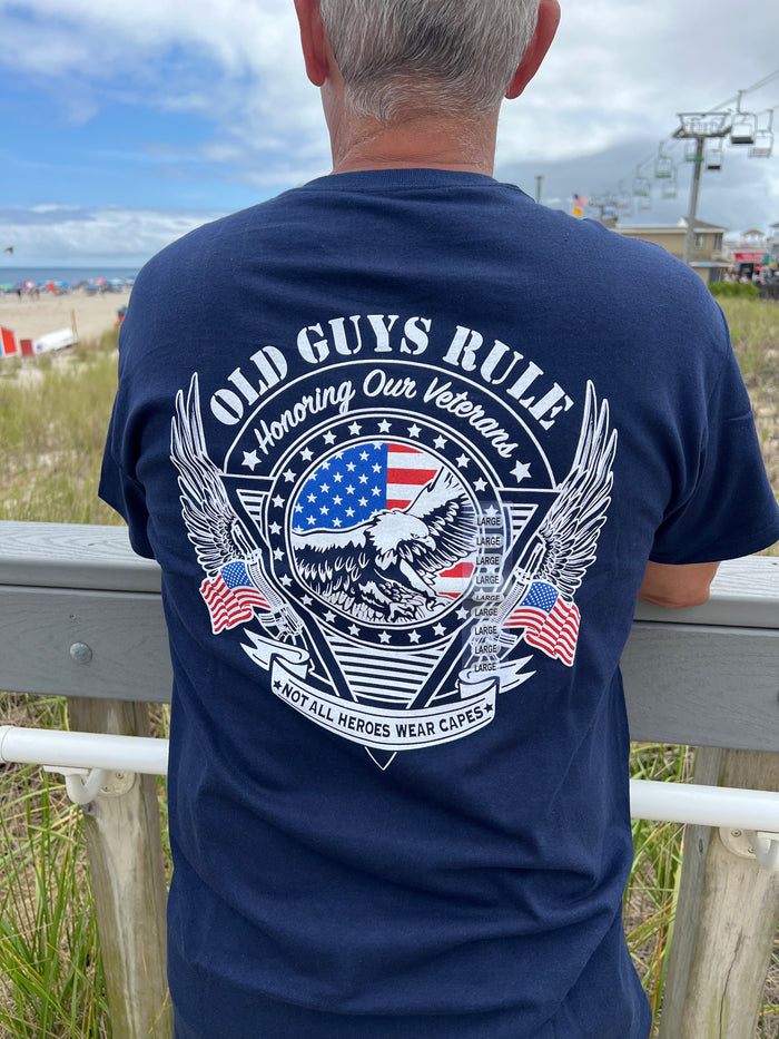 Old Guys Rule Tee Veteran Eagle - Not all heroes wear capes