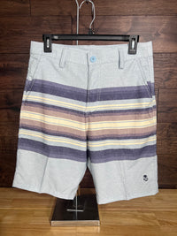 Distressed Stripe Swim Trunks