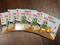 Children's book titled 'Hello, New Jersey!' with illustrations of raccoons on the boardwalk - Island Soul Clothing & Gifts Seaside Heights New Jersey