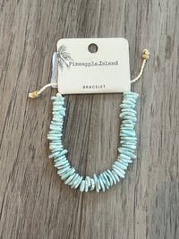 Puka shell bracelet in sea foam green - Island Soul Clothing & Gifts Seaside Heights New Jersey
