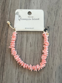 Puka shell bracelet in salmon - Island Soul Clothing & Gifts Seaside Heights New Jersey