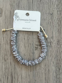Puka shell bracelet in gray - Island Soul Clothing & Gifts Seaside Heights New Jersey