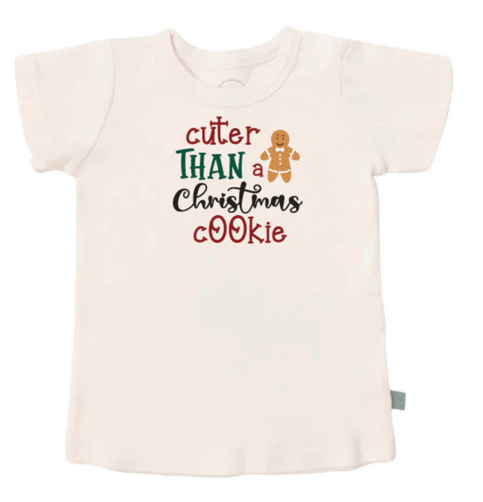 "Cuter than a Christmas Cookie" text with gingerbread man graphic toddler t-shirt - Island Soul Clothing& Gifts Seaside Heights New Jersey
