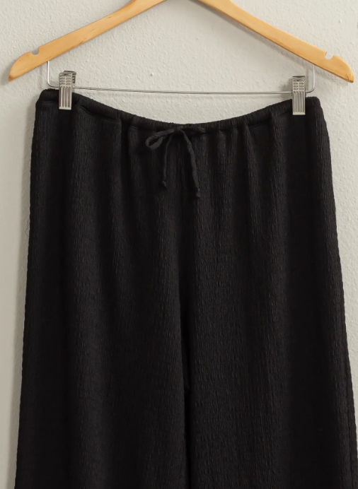 Crinkle Knit Wide Leg Drawstring Pants – Island Soul