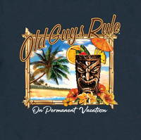 Old Guys Rule Tiki Vacation Tee - on permanent vacation