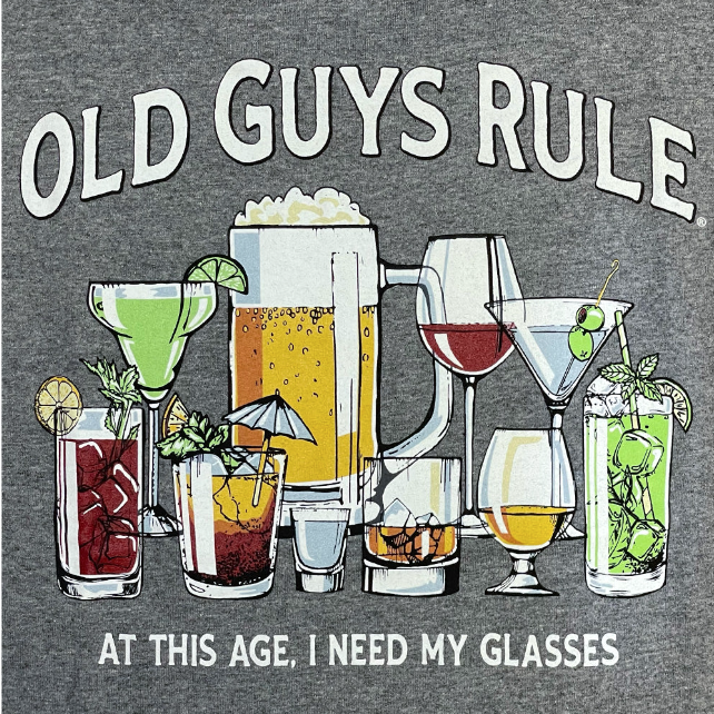 Old Guys Rule Glasses Tee - Cheers to Aging with Style