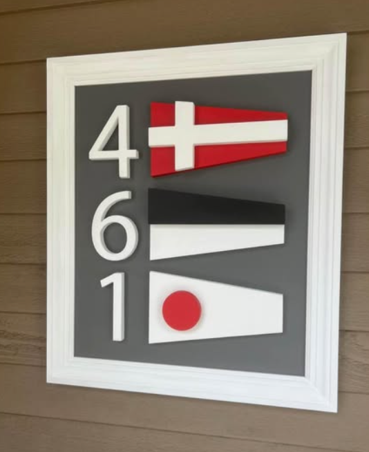 Custom Nautical House Number Pendant Sign