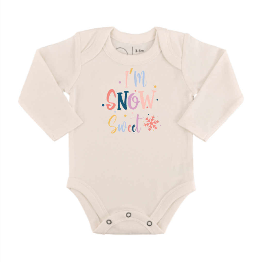 Baby onesie with 'I'm Snow Sweet' text on a white background - Island Soul Clothing & Gifts Seaside Heights New Jersey