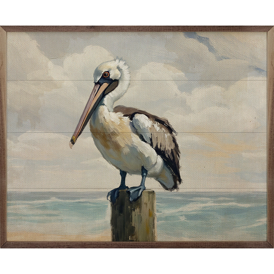 Pelican On A Post