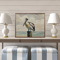Pelican On A Post