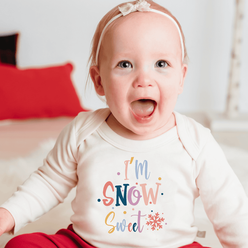 Baby onesie with 'I'm Snow Sweet' text on a white background - Island Soul Clothing & Gifts Seaside Heights New Jersey